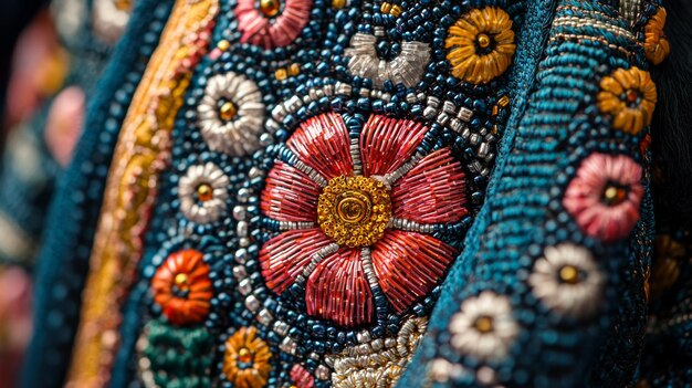 traditional embroidery pattern close-up